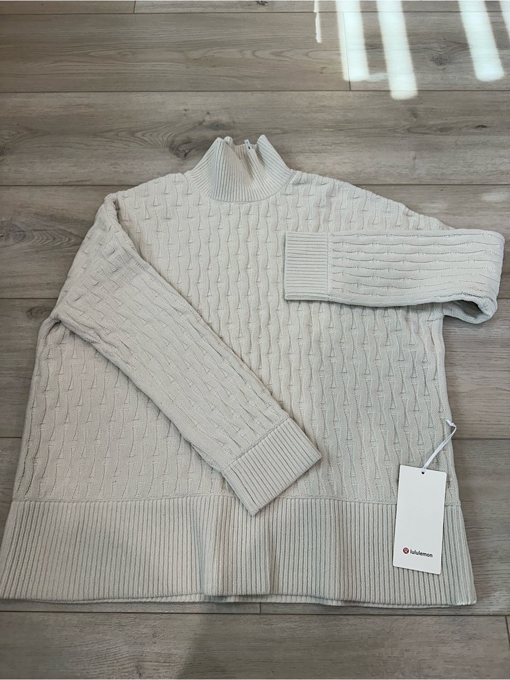 Lululemon Cable-Knit Relaxed-Fit Sweater Bone XS NWT